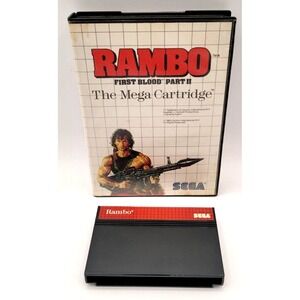 RAMBO FIRST BLOOD PART 2 - SEGA MASTER SYSTEM SMS - NO MANUAL *TESTED & WORKING*